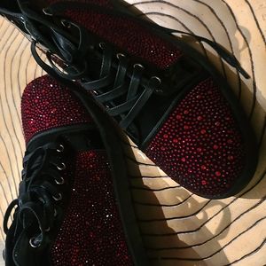 Mens Glitter High-Top Sneakers